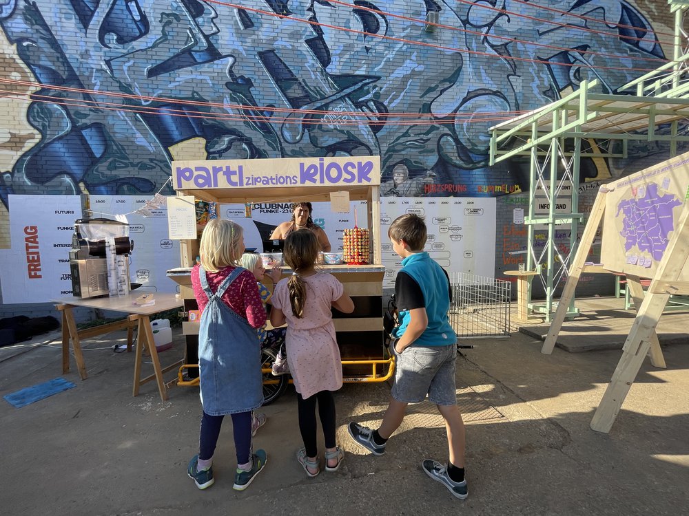Partiziaptionskiosk in Aktion